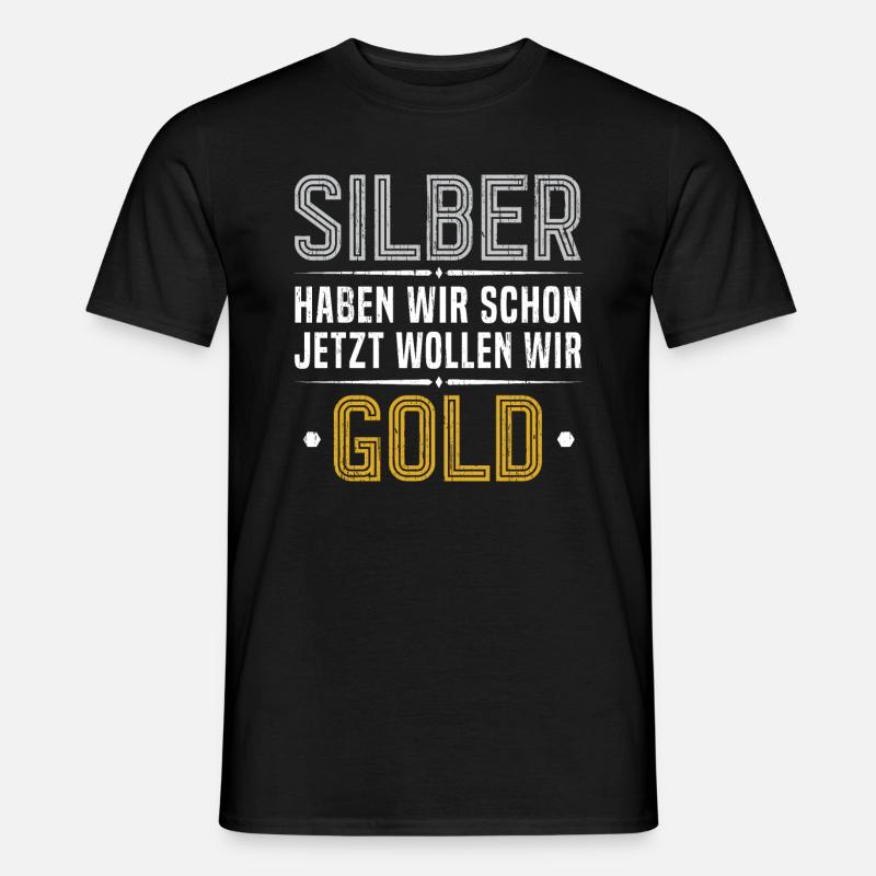 Silberhochzeit 25 Jahre Ehe Geschenk - Männer T-Shirt - Schwarz