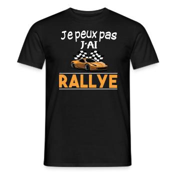 Rallye. Course automobile. Cadeau t-shirt humour - T-shirt homme - noir - Devant - AI Model Male 178 light (178cm)