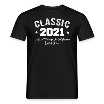 Born 2021 Vintage Classic Anniversary Gift 2021 - Men's T-Shirt - black - Front - AI Model Male 178 light (178cm)