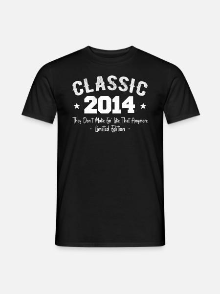 Geboren 2014 Vintage Classic Jubiläumsgeschenk 2014 - Männer T-Shirt - Schwarz