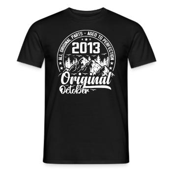 Oktober 2013 Original:11 Jahre altes Geburtstagsgeschenk - Männer T-Shirt - Schwarz - Vorne - AI Model Male 178 light (178cm)