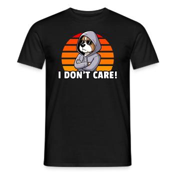 I Don't Care! - Vintage Sunset Dog - Men's T-Shirt - black - Front - AI Model Male 178 light (178cm)