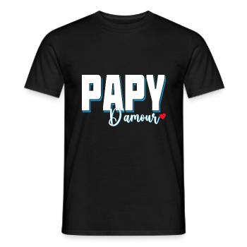 Papy d'amour Cadeau Tendresse Grand-Père - T-shirt homme - noir - Devant - AI Model Male 178 light (178cm)
