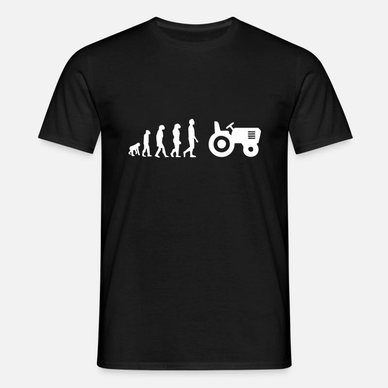 Evolution Traktor - Männer T-Shirt - Schwarz
