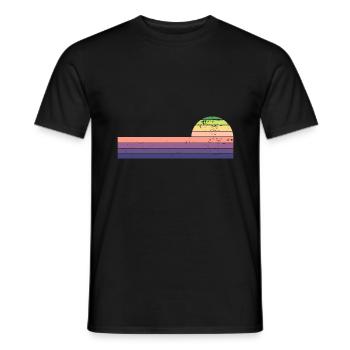 Rétro Horizontal Vintage Sunset - T-shirt homme - noir - Devant - AI Model Male 178 light (178cm)