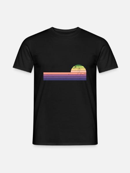 Retro Horizontal Vintage Sunset - Men's T-Shirt - black