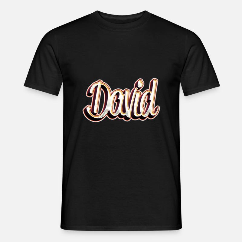 David fornavn etternavn graffiti design - T-skjorte herre - svart
