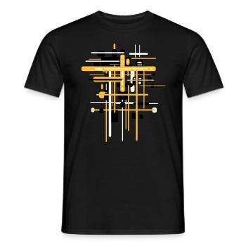 Bauhaus Construction Site - Pattern Abstract - Men's T-Shirt - black - Front - AI Model Male 178 light (178cm)