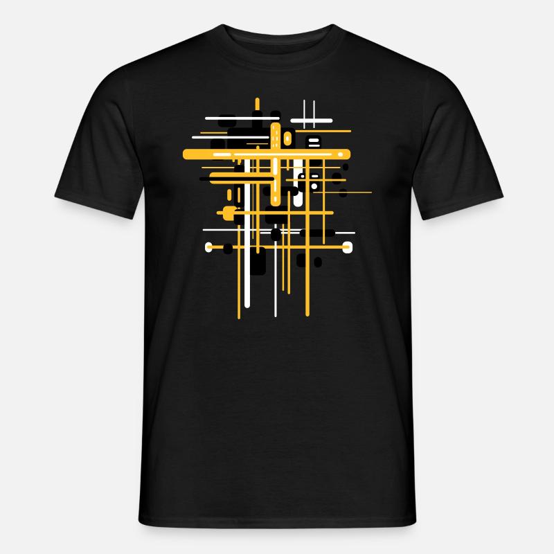 Bauhaus Baustelle - Muster Abstrakt - Männer T-Shirt - Schwarz