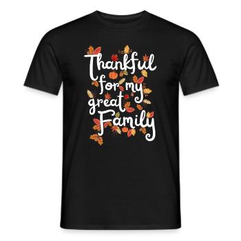 Merci pour ma famille Autumn Family Merci - T-shirt homme - noir - Devant - AI Model Male 178 light (178cm)