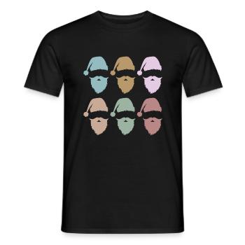 Retro Advent Elves Vintage Santa Claus - Men's T-Shirt - black - Front - AI Model Male 178 light (178cm)