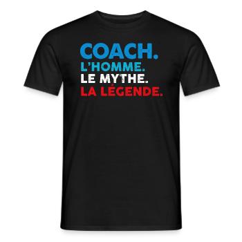 Coach l'homme le mythe la legende - T-shirt homme - noir - Devant - AI Model Male 178 light (178cm)