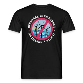 Offshore Wind Energy No Thanks - Men's T-Shirt - black - Front - AI Model Male 178 light (178cm)