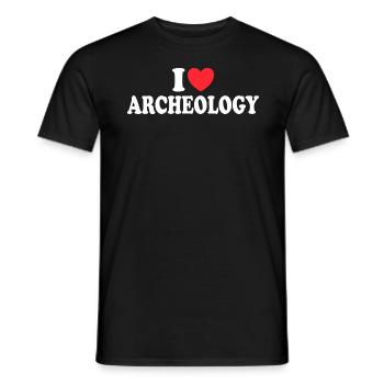 Archaeologist Loves Archaeology - Men's T-Shirt - black - Front - AI Model Male 178 light (178cm)