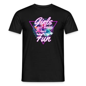 Girls Just Wanna Have Fun 80s - T-shirt homme - noir - Devant - AI Model Male 178 light (178cm)