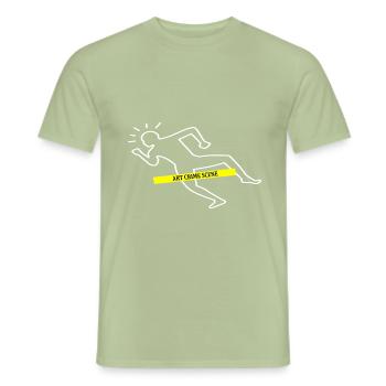 Art Crime Scene - Men's T-Shirt - sage - Front - AI Model Male 178 light (178cm)