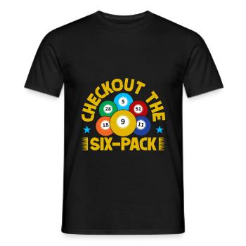 Bingo Game Checkout The Six-Pack Bingo - Men's T-Shirt - black - Front - AI Model Male 178 light (178cm)