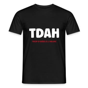 TDAH - T-shirt homme - noir - Devant - AI Model Male 178 light (178cm)