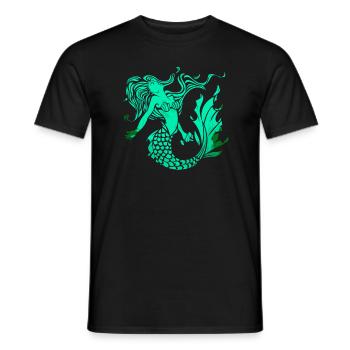 Meerjungfrau Seejungfrau Nixe Märchen - Männer T-Shirt - Schwarz - Vorne - AI Model Male 178 light (178cm)