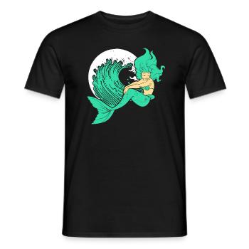 Meerjungfrau Seejungfrau Nixe Märchen - Männer T-Shirt - Schwarz - Vorne - AI Model Male 178 light (178cm)