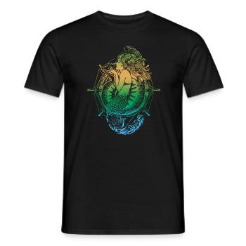 Meerjungfrau Seejungfrau Nixe Märchen - Männer T-Shirt - Schwarz - Vorne - AI Model Male 178 light (178cm)