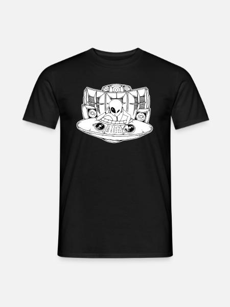 Hardtek Freetekno Alien DJ - Männer T-Shirt - Schwarz