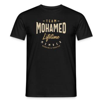 Team Mohamed Lifetime Member Personalized Name - Men's T-Shirt - black - Front - AI Model Male 178 light (178cm)