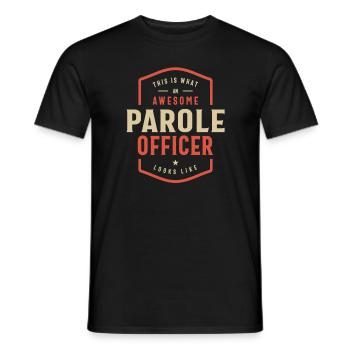 Funny Awesome Parole Officer Job Occupation - Men's T-Shirt - black - Front - AI Model Male 178 light (178cm)