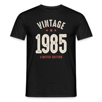Vintage Born in 1985 - 37th Birthday Retro - Men's T-Shirt - black - Front - AI Model Male 178 light (178cm)