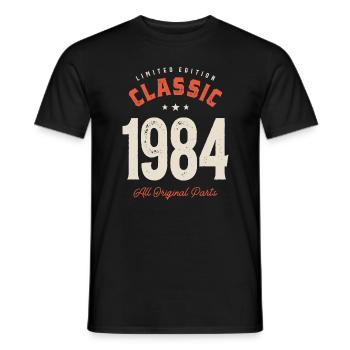 Classic 1984 - 38th Birthday Vintage - Men's T-Shirt - black - Front - AI Model Male 178 light (178cm)