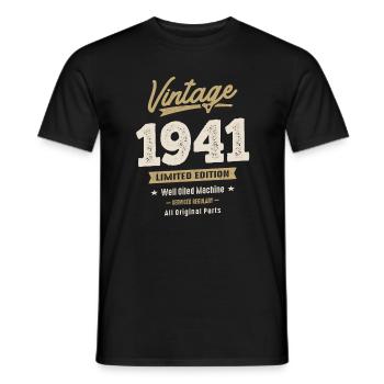 Vintage 1941 - 81st Birthday Retro Classic - Men's T-Shirt - black - Front - AI Model Male 178 light (178cm)