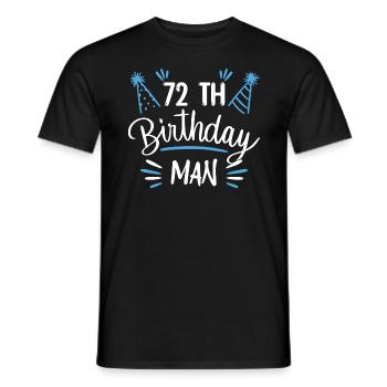 72 ans - cadeau d'anniversaire 72 ans - T-shirt homme - noir - Devant - AI Model Male 178 light (178cm)