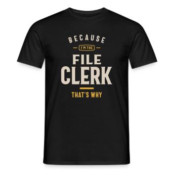 File Clerk Job Occupation Birthday Worker - Men's T-Shirt - black - Front - AI Model Male 178 light (178cm)