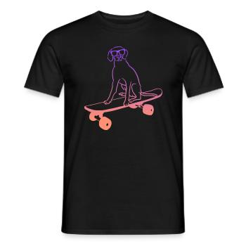 Skateboard Skaten lustig Hund Skateboarder - Männer T-Shirt - Schwarz - Vorne - AI Model Male 178 light (178cm)