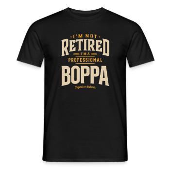 I'm Not Retired I'm a Professional Boppa Funny Dad - Men's T-Shirt - black - Front - AI Model Male 178 light (178cm)