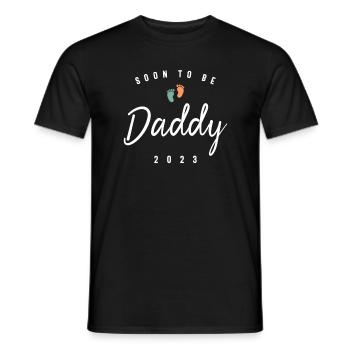 Mens Dad Soon To Be Daddy 2023 Father's Day - Men's T-Shirt - black - Front - AI Model Male 178 light (178cm)