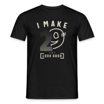 I Make 29 Birthday 29 Years Old - Men's T-Shirt - black - Front - AI Model Male 178 light (178cm)