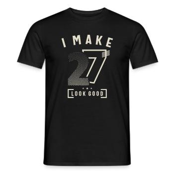 I Make 27 Birthday 27 Years Old - Men's T-Shirt - black - Front - AI Model Male 178 light (178cm)