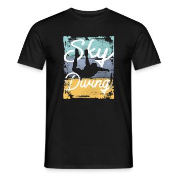 Vintage Freefall Thrill Skydiving - Men's T-Shirt - black - Front - AI Model Male 178 light (178cm)