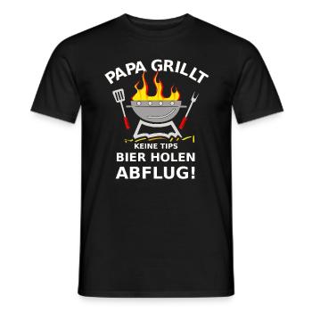 Papa Gasgrill Grillparty Grillfleisch Garten Bier - Männer T-Shirt - Schwarz - Vorne - AI Model Male 178 light (178cm)