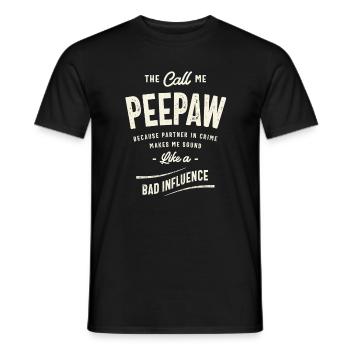 Call Me Peepaw, Not Partner in Crime - A Dad Joke - Men's T-Shirt - black - Front - AI Model Male 178 light (178cm)