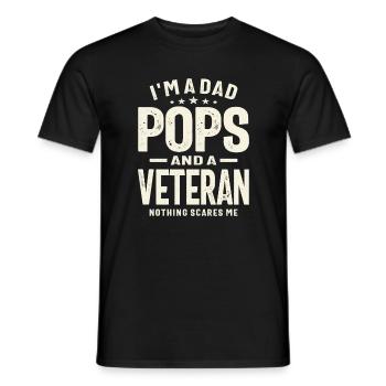Papa Pops und Veteran, nichts macht mir Angst! - Männer T-Shirt - Schwarz - Vorne - AI Model Male 178 light (178cm)
