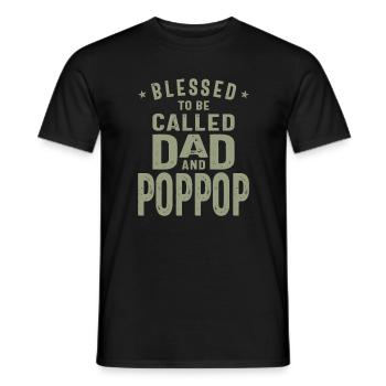 Dad and Pop-Pop - Double Blessing - Father's Day - Men's T-Shirt - black - Front - AI Model Male 178 light (178cm)