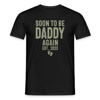 Bald wieder Papa Est. 2023 - Vatertag - Männer T-Shirt - Schwarz - Vorne - AI Model Male 178 light (178cm)