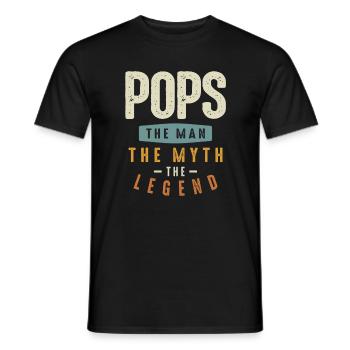 Pops The Man The Myth The Legend - fDad & Grandpa - Men's T-Shirt - black - Front - AI Model Male 178 light (178cm)