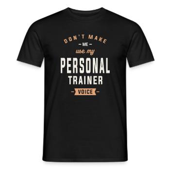 Personal Trainer - Voice of Motivation - Men's T-Shirt - black - Front - AI Model Male 178 light (178cm)