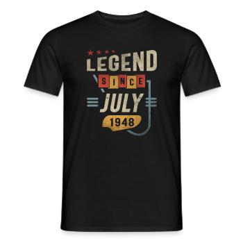 75 Years Old Legend Since July 1948 75th Birthday - Men's T-Shirt - black - Front - AI Model Male 178 light (178cm)