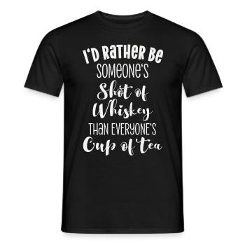 Shot whisky Coupe de thé citation fun Spruch lustig - T-shirt homme - noir - Devant - AI Model Male 178 light (178cm)