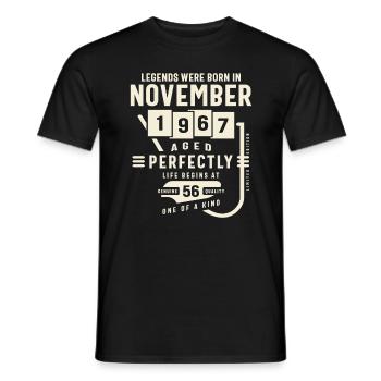 November 1967 56th Birthday Gifts 56 Year Old - Men's T-Shirt - black - Front - AI Model Male 178 light (178cm)