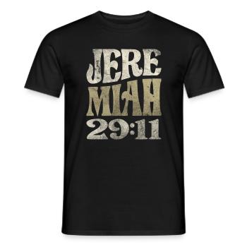 Jeremiah 29:11 Bible Verse Christian - Men's T-Shirt - black - Front - AI Model Male 178 light (178cm)